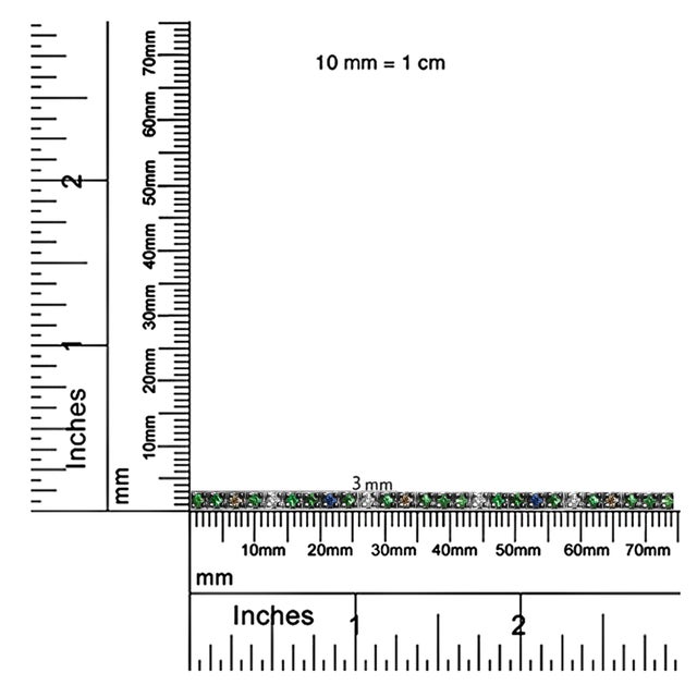 Metal 18K White Gold 3/8 Cttw Diamond with Blue Sapphire and Green Tsavorite Gemstone Multi-Colored Tennis Bracelet (Brown and G-H Color, SI1-SI2 Clarity) For Sale - Image 7 of 7