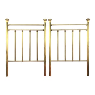 Hollywood Regency Twin Brass Headboards - a Pair For Sale