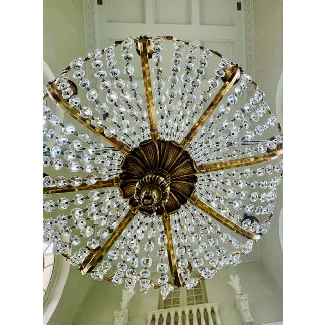 Late 19th Century 8 Arm Fountain Cut Crystal Chandelier For Sale - Image 4 of 13