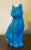 Turquoise Mid-Century Chinese Export Monochrome Porcelain Turquoise Glaze Figure of a Cat For Sale - Image 8 of 18