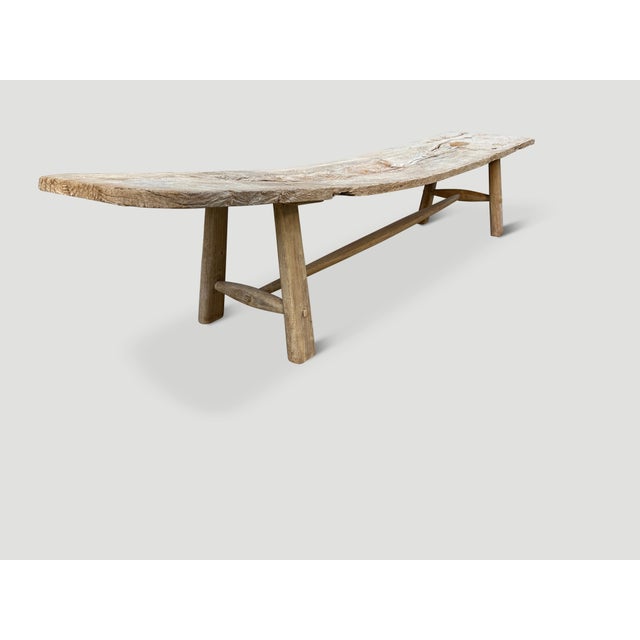 Andrianna Shamaris Impressive Bleached Teak Wood Chaise or Bench For Sale - Image 14 of 18