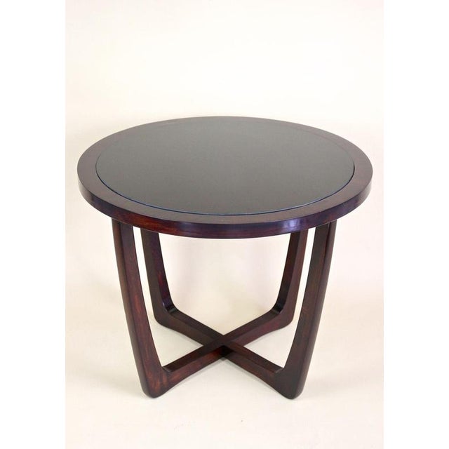 Art Deco Round Coffee Table with Black Glass Top, 1920s For Sale - Image 3 of 18