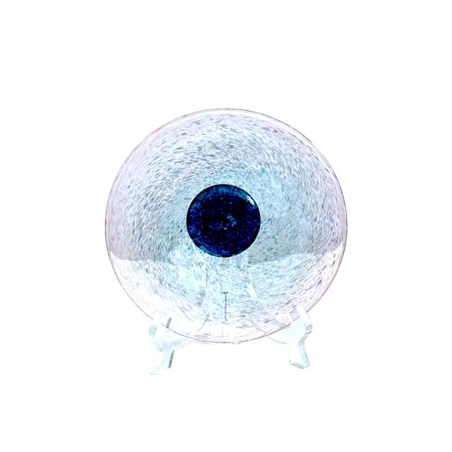 Pair of authentic, hand-blown studio art glass desert/accent plates from the renowned Cowdy Glass Workshop...