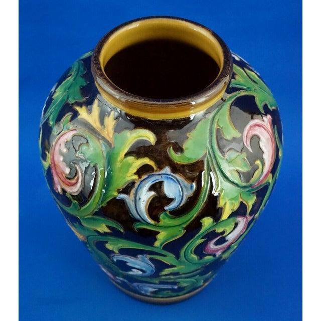 20th Century Scratched Majolica Ceramic Potiche Vase by Bartolomeo Rossi for CAS Savona Albisola, Italy, 1920s For Sale - Image 12 of 18