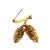 Gold Vintage 14k Yellow Gold Textured Pinecone Diamond Brooch Pin For Sale - Image 8 of 8