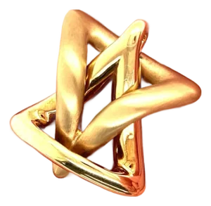 Puffed Interlocking Star of David 14k Yellow Gold Charm Pendant