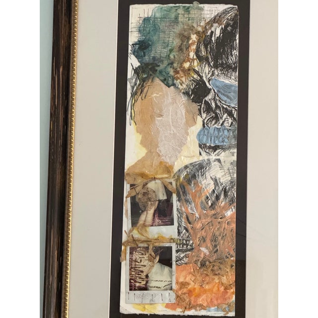 Original Modern Figurative Mixed Media Collage Assemblage Painting Framed - 33" For Sale - Image 4 of 9