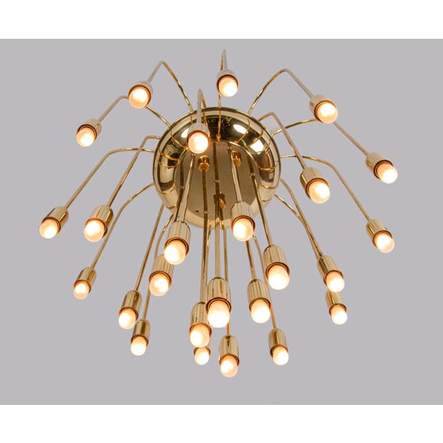 Florian Schulz Large Modernist Brass Spider Flush Mount in the style of Florian Schulz, Germany, 1960s For Sale - Image 4 of 9