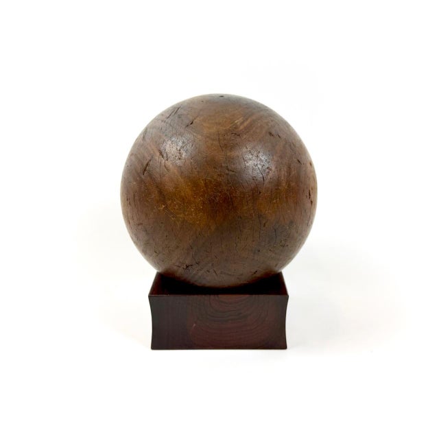 Antique 17th Century Lignum Vitae Sphere For Sale - Image 4 of 9