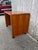 Danish Modern Teak Writing Desk With Finished Back on Castor Wheels For Sale - Image 4 of 13