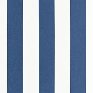 Sample- Schumacher Geyer Stripe Fabric in Water For Sale