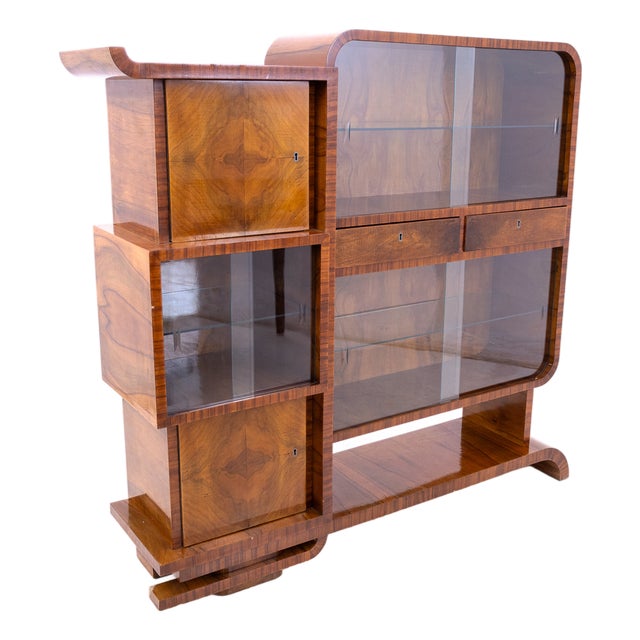 Art Deco Display Cabinet, Poland, 1930s For Sale