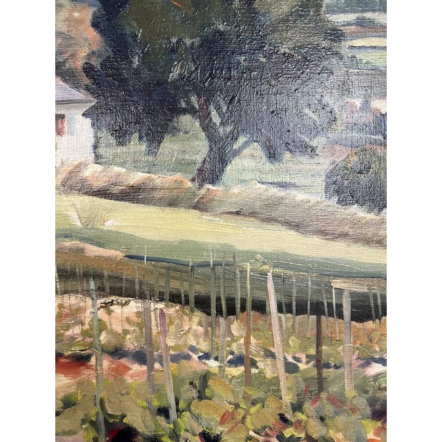 1950s Kurt Conrad Loew, View of the Geneva Countryside and the Salève from Vegetable Garden, 1950, Oil on Canvas For Sale - Image 5 of 13