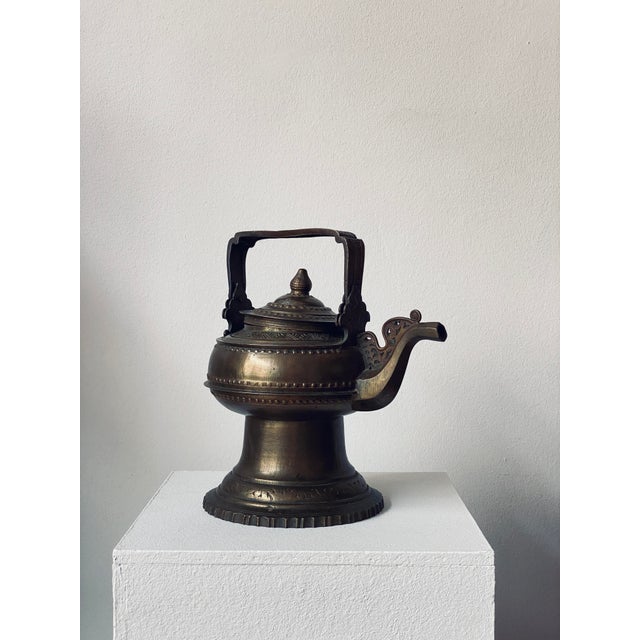 Antique 19th Century Brass Kendi Kettle, Minangkabau, West Sumatra, Indonesia For Sale - Image 4 of 13