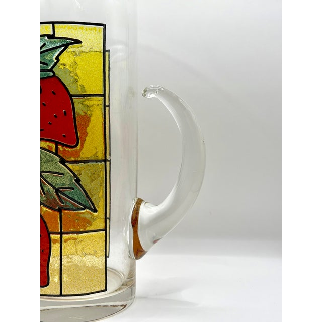 Vintage West Virginia Glass Strawberry Pitcher For Sale In Philadelphia - Image 6 of 6