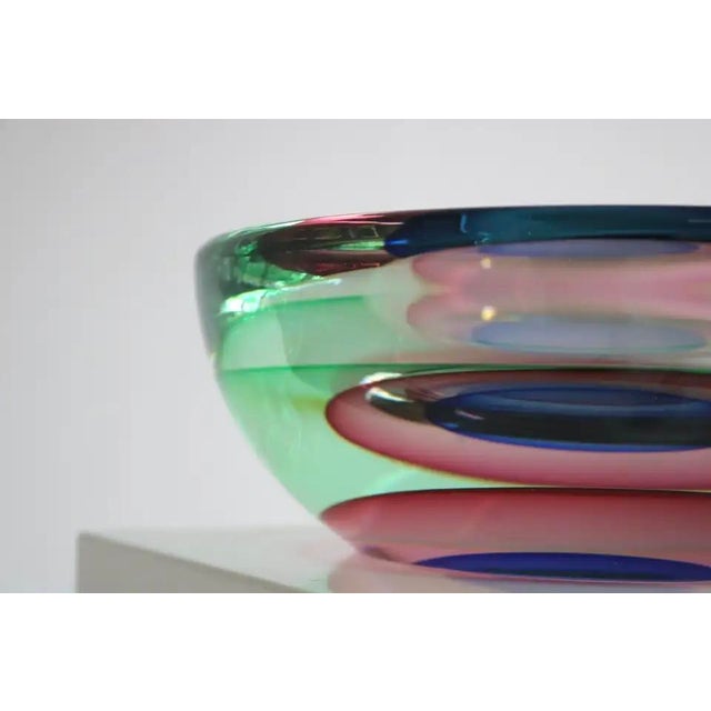 Mid-Century Italian Sommerso Murano Glass Bowl by Luigi Onesto, 1960 For Sale - Image 10 of 12