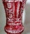 1950s Biedermeier Style Bohemia Cut and Ground Red Crystal Vase, 1950 For Sale - Image 5 of 13