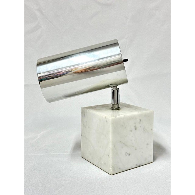 Metal Neal Small for Koch & Lowy Chrome and Marble Spotlight Table Lamp For Sale - Image 7 of 18