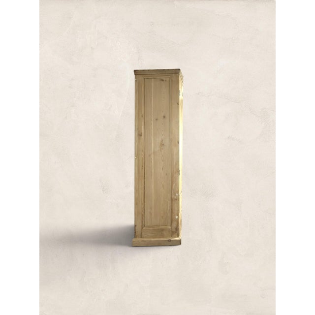 1900 - 1909 Antique English Pine Wardrobe Linen Press Amoire Cupboard For Sale - Image 5 of 11