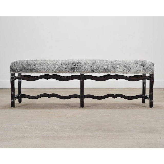 Ralph Lauren Ralph Lauren "Os De Mouton" Leather Cowhide Upholstered Bench For Sale - Image 4 of 18