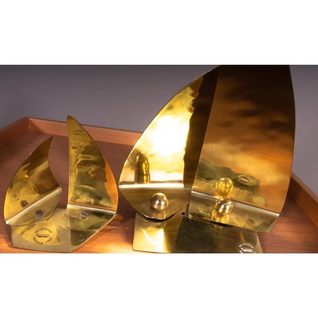 Golden Boat Ornaments, Set of 2 For Sale - Image 4 of 5