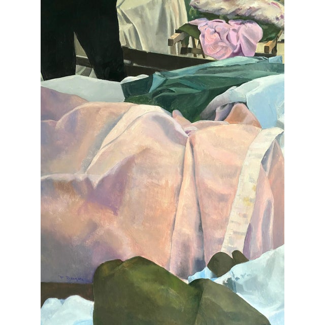 Abstract Expressionism 1980s Pat Berger Art Signed Acrylic on Canvas Framed Large Scale For Sale - Image 3 of 9