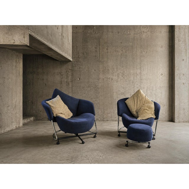 Girotonda Lounge Chairs and Ottoamn by Francesco Binfaré for Cassina, 1990s, Set of 3 For Sale - Image 9 of 9
