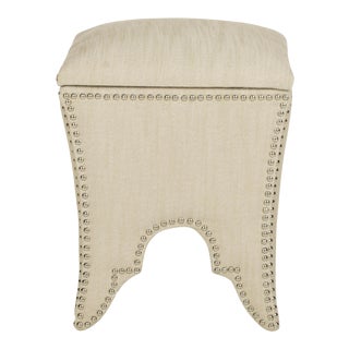 Scott Ottoman in Beige For Sale