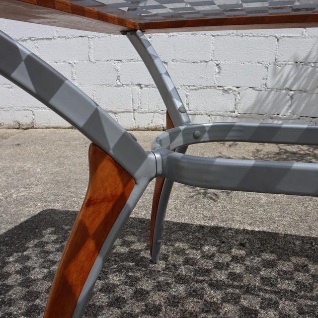 Vintage Italian Glass-Wood and Metal Dining Table For Sale - Image 11 of 18