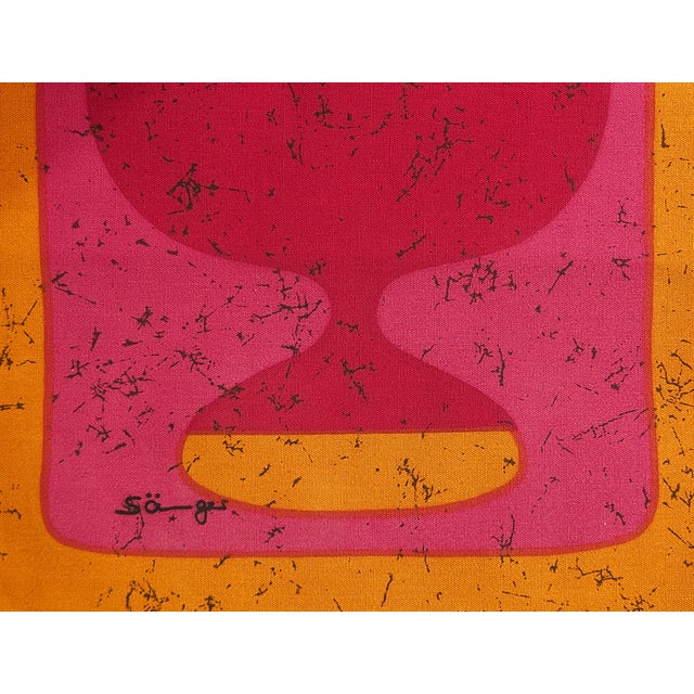 Mid-Century Modern German Pop Art Screen-Printed Wall Hanging by Traute Sänger, 1970s For Sale - Image 4 of 5