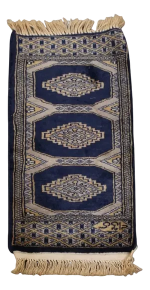 Runner Rug in Blue and Beige Tones
