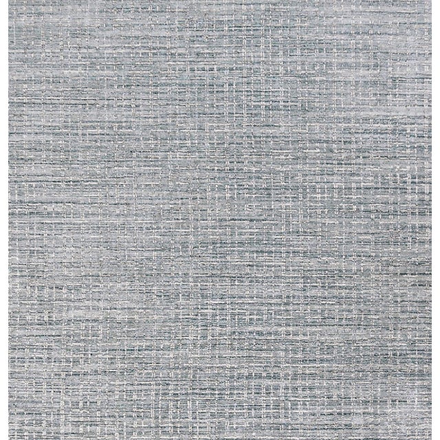 Modern Simplicity Comfort Blue Beige Hand Loomed Rug 12ft 7in X 13ft For Sale - Image 3 of 8