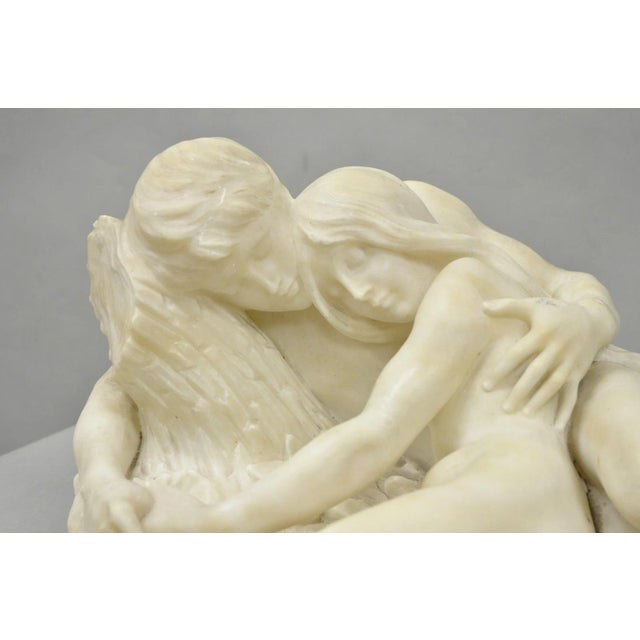 Stephan Abel Sinding (1846-1922) "Lovers Couple" Alabaster Marble Sculpture For Sale - Image 4 of 18