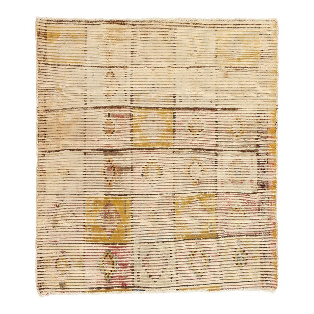 Distressed Vintage Square Persian Lori Rug - 04'00 X 04'05 For Sale