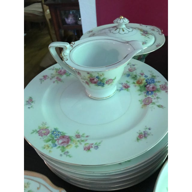 Antique Supreme Lw China , Hand-Painted , Service for 8 - 57 Pieces For Sale - Image 4 of 10