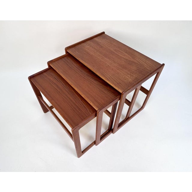Nesting Tables in Teak by Arne Hovmand-Olsen for Mogens Kold, Denmark, 1960s, Set of 3 For Sale - Image 16 of 18