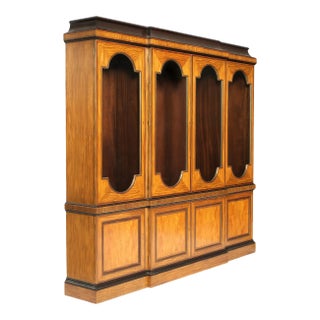 1950s Superb Quality Large Baker Campaign Satinwood Bookcase For Sale