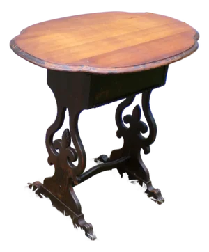 Antique Tilt Top Sewing Table Vintage Walnut Sewing Stand Parlor Lamp Table