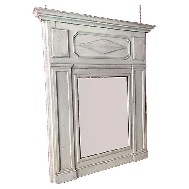 Painted Wooden Mirror, 19th-Century For Sale
