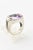 Modern Yurman Amethyst Diamond Sterling Silver Deco Cable Cocktail Ring size 5.5 For Sale - Image 3 of 6