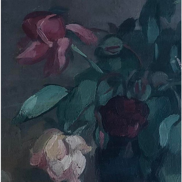 Charles Emile Brunner, Bouquet de roses fanées, 1932, Oil on Canvas, Framed For Sale - Image 4 of 9