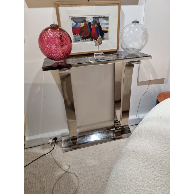 Vintage Art Deco Chrome Console For Sale - Image 4 of 6