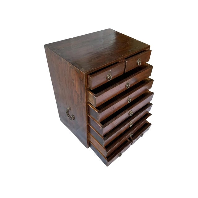 Wood Late 19th Century Camphor Wood Lacquered Chinese Scholar Cabinet 'Qing Dynasty' For Sale - Image 7 of 12