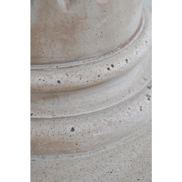 White Vintage Faux Marble Column Pedestal For Sale - Image 8 of 11