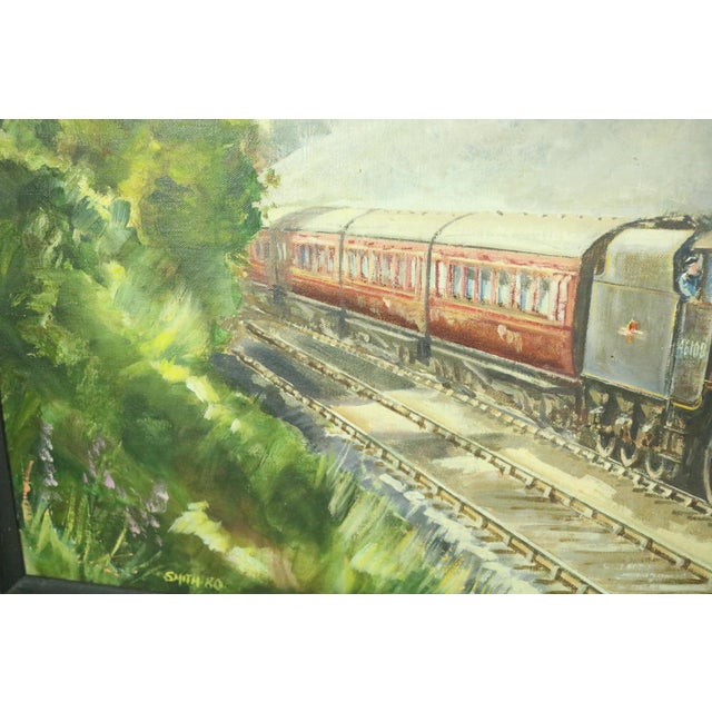 Post Impressionist Railroad Theme Painting, Mid 20th Century For Sale - Image 3 of 6