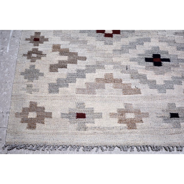 Afghan Navajo Style Flatweave Kilim Wool Rug, 6'2"x9'4" For Sale - Image 4 of 4