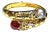 Bochic “Orient” South Sea Pearl, Ruby & Sapphire Bangle Set In 18K Gold & Silver For Sale