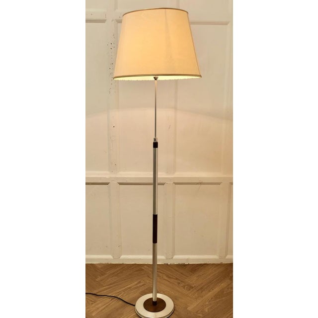 Mid-Century Modern Chrome and Wood Telescopic Floor Lamp, 1960s For Sale - Image 4 of 12