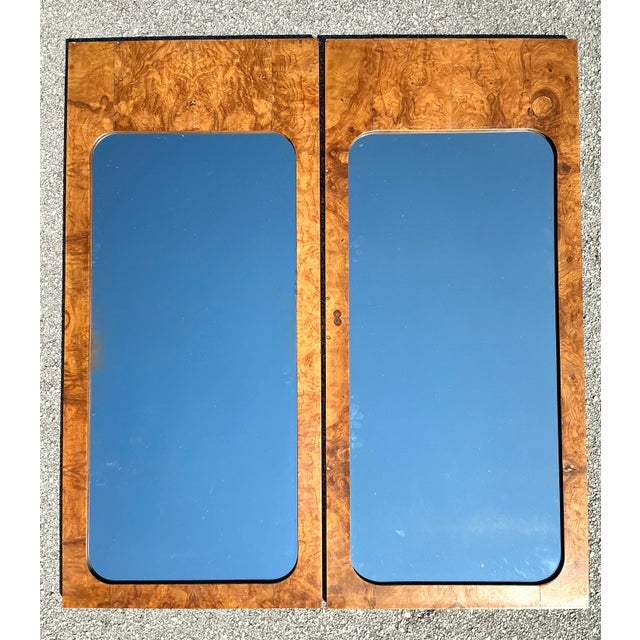 Vintage 70s Burl Wood Mirror - A Pair For Sale - Image 11 of 12