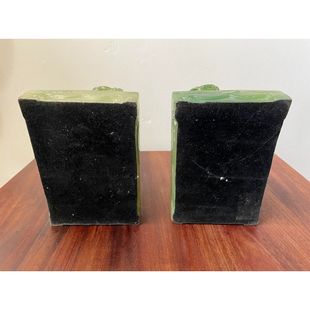 1950s Acrylic Jade Shishi Guardian Lions- a Pair For Sale - Image 10 of 13